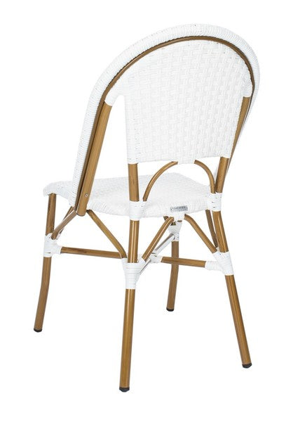 Salcha White Indoor Outdoor Wicker Bistro Side Chairs (Set of 2) - The Mayfair Hall