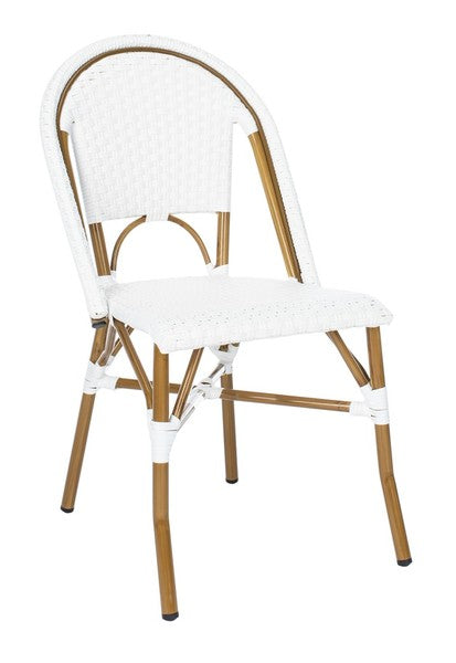 Salcha White Indoor Outdoor Wicker Bistro Side Chairs (Set of 2) - The Mayfair Hall