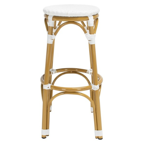 Kipnuk White Indoor Outdoor French Bistro Bar Stool - The Mayfair Hall