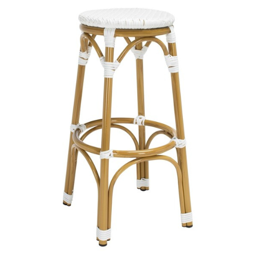 White Indoor Outdoor French Bistro Bar Stool - The Mayfair Hall