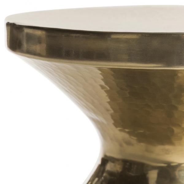 Antique Brass Hammered End Table - The Mayfair Hall