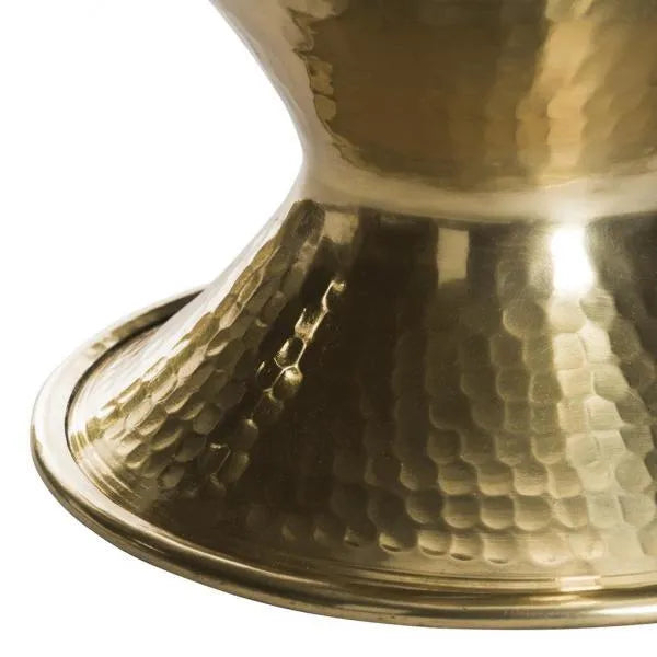 Antique Brass Hammered End Table - The Mayfair Hall