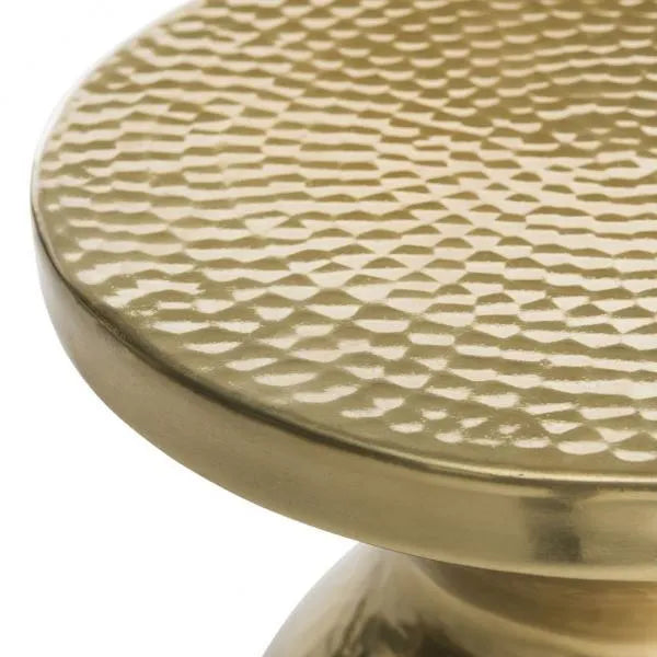 Antique Brass Hammered End Table - The Mayfair Hall