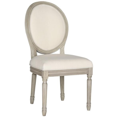 Holloway Beige Linen Rustic Grey Oval Side Chair (Set of 2) - The Mayfair Hall
