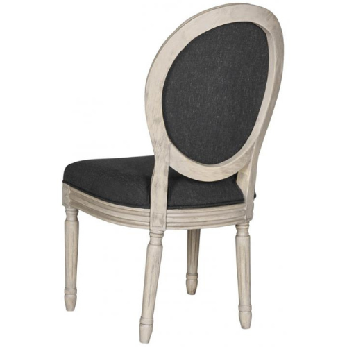 Rustic Grey 19"H Oval Side Chair in Charcoal Linen (Set of 2) - The Mayfair Hall