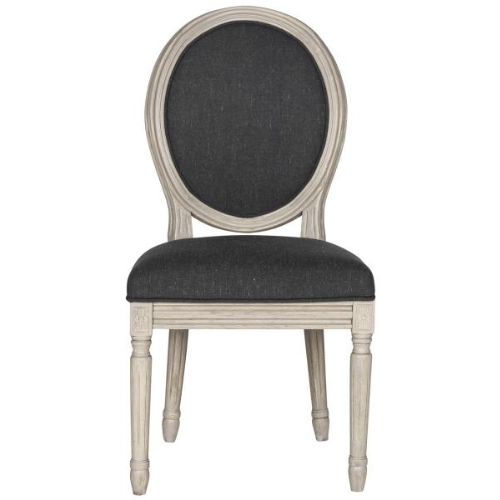 Holloway Charcoal Linen Rustic Grey Oval Side Chair (Set of 2) - The Mayfair Hall