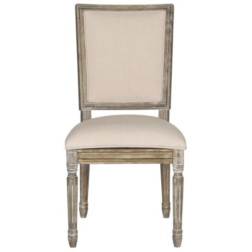 Buchanan Beige Linen Rustic Oak Brasserie Side Chair (Set of 2) - The Mayfair Hall