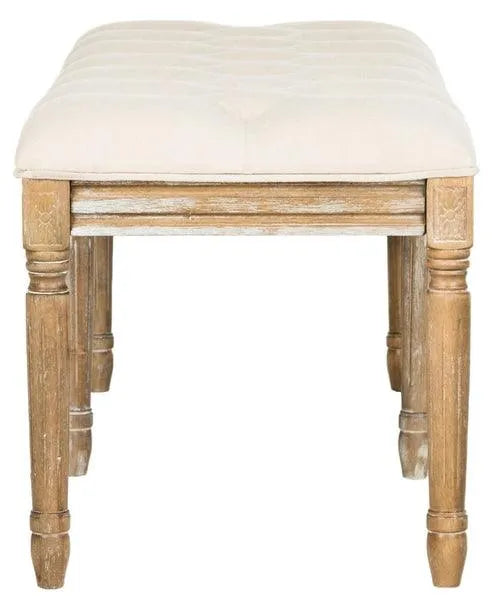 Beige Rustic Wood Bench 19"H - The Mayfair Hall
