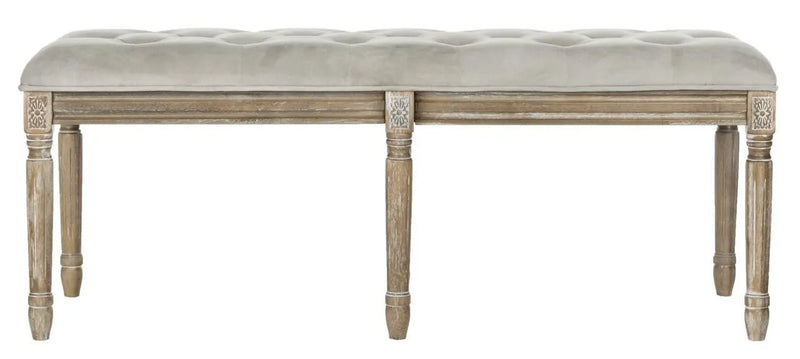Grey Rustic Wood Bench 19"H - The Mayfair Hall