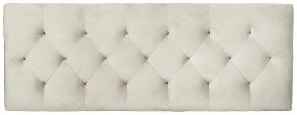 Rocha Grey Velvet Tufted French Brasserie Wood Bench - The Mayfair Hall