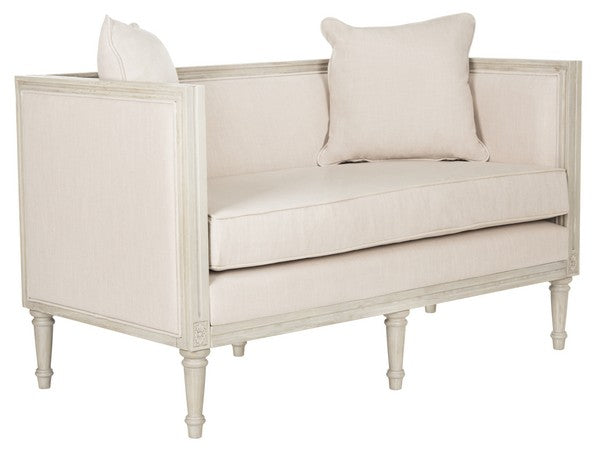 Beige-Rustic Grey French Settee - The Mayfair Hall