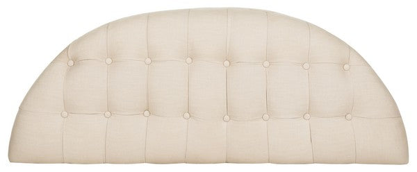 Abilene Beige Linen Tufted Semicircle French Bench - The Mayfair Hall