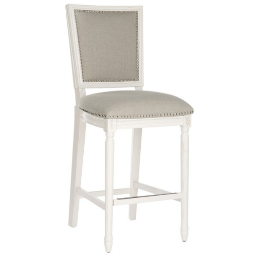 Distressed White Rectangle Bar Stool (Set of 2) - The Mayfair Hall