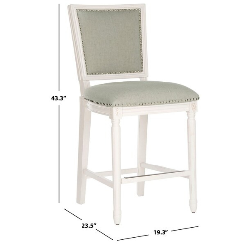 Distressed White Rectangle Counter Stool (Set of 2) - The Mayfair Hall