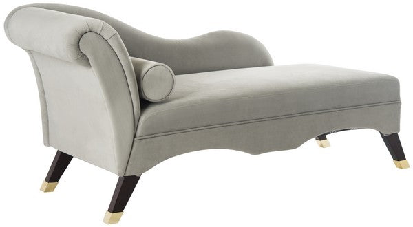 Caiden Grey Velvet Glamorous Chaise - The Mayfair Hall