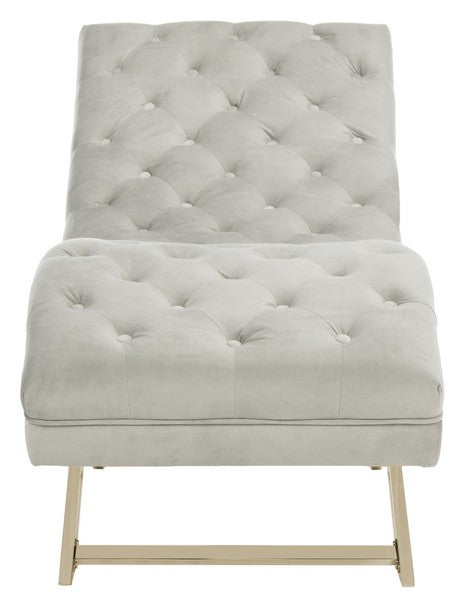 Monroe Grey Velvet Tufted Chaise - The Mayfair Hall