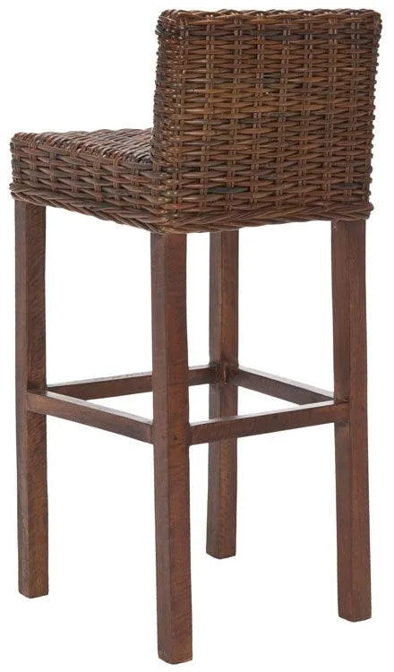 Cypress Brown Woven Rattan Bar Stool - The Mayfair Hall