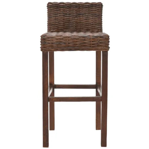 Cypress Brown Woven Rattan Bar Stool - The Mayfair Hall