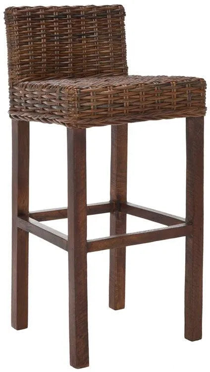 Cypress Brown Woven Rattan Bar Stool - The Mayfair Hall