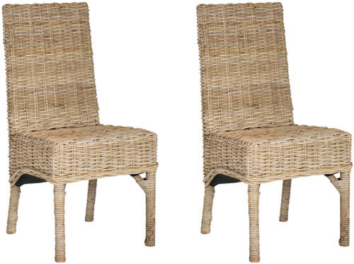 Beacon Natural Woven Rattan Side Chair (Set of 2) - The Mayfair Hall