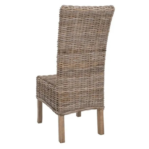 Natural Unfinished Rattan and Mango Wood Side Chair (Set of 2) - The Mayfair Hall