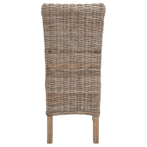 Natural Unfinished Rattan and Mango Wood Side Chair (Set of 2) - The Mayfair Hall