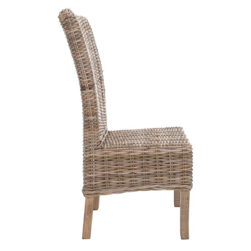 Natural Unfinished Rattan and Mango Wood Side Chair (Set of 2) - The Mayfair Hall