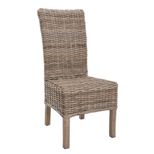 Natural Unfinished Rattan and Mango Wood Side Chair (Set of 2) - The Mayfair Hall