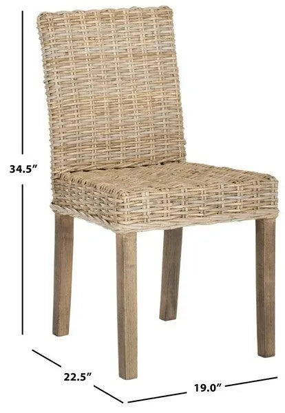 Grove Natural Woven Rattan Side Chair (Set of 2) - The Mayfair Hall