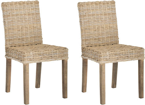 Grove Natural Woven Rattan Side Chair (Set of 2) - The Mayfair Hall