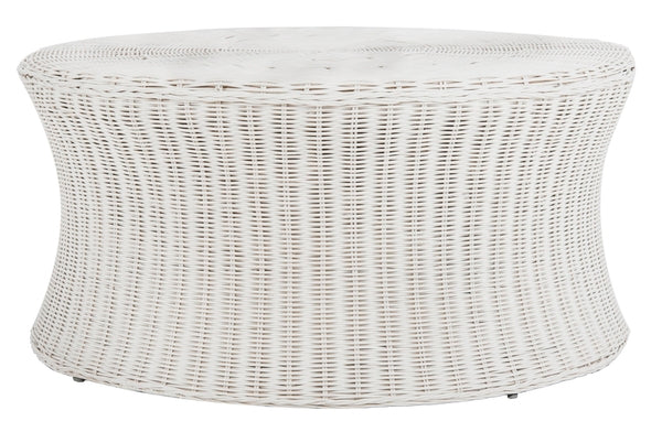 White Woven Rattan Coffee Table - The Mayfair Hall