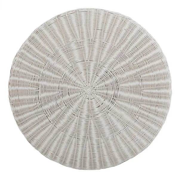White Woven Rattan Coffee Table - The Mayfair Hall