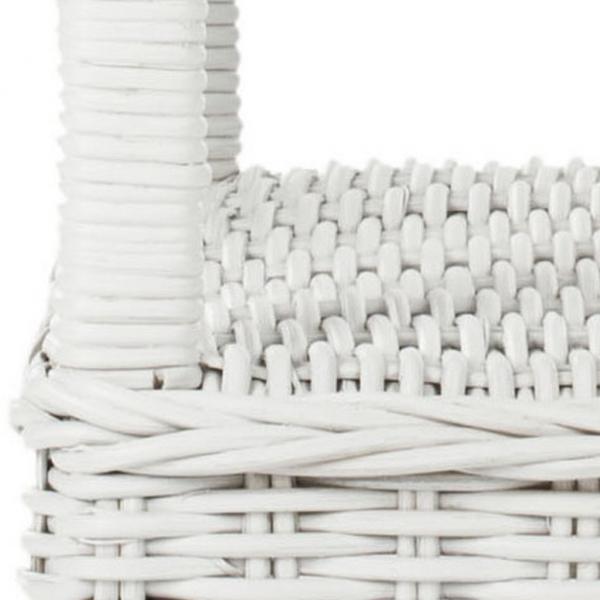 White Kubu Wicker and Rattan Side Table - The Mayfair Hall
