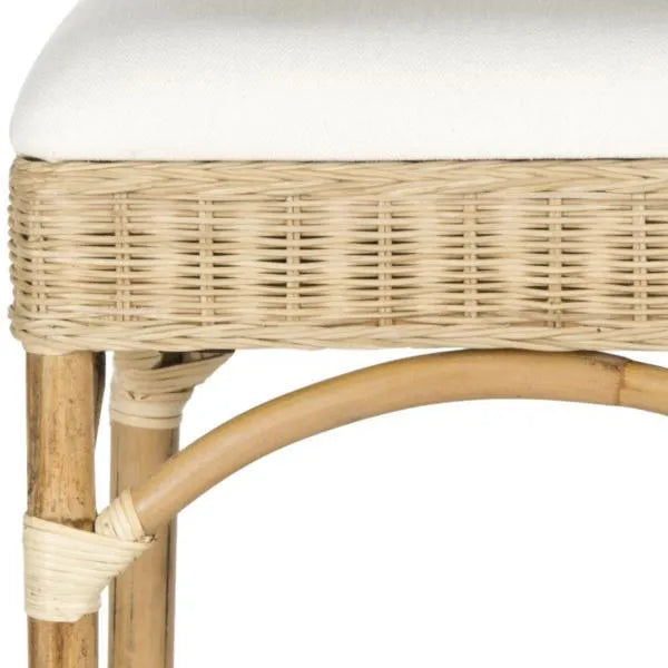 Fremont Natural Coastal Chic Rattan Bar Stool - The Mayfair Hall