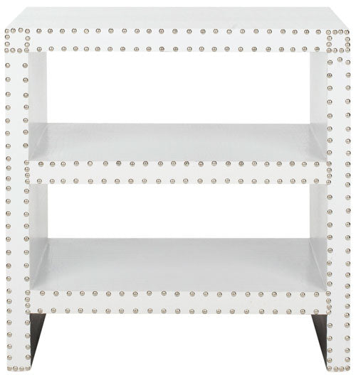 Lacey White Vegan Leather Side Table - The Mayfair Hall
