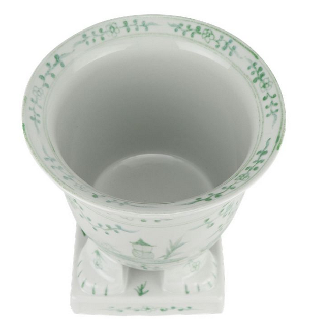 Footed Porcelain Planter (Green) - The Mayfair Hall