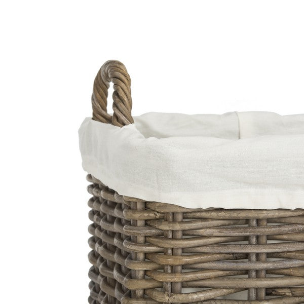 Amari Natural Rattan Square Baskets With Wheels (Set of 2) - The Mayfair Hall
