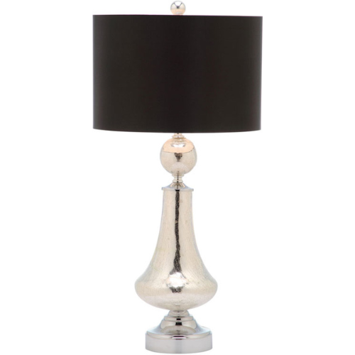 25.5-INCH H CRACKLE GLASS TABLE LAMP/BLACK SATIN SHADE (SET OF 2) - The Mayfair Hall