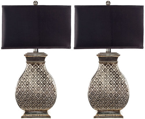 Malaga Antique Silver Spanish Revival Table Lamp (Set of 2) - The Mayfair Hall