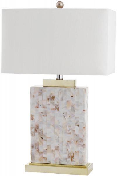 24.5-INCH H WHITE SHADE SHELL TABLE LAMP (SET OF 2) - The Mayfair Hall