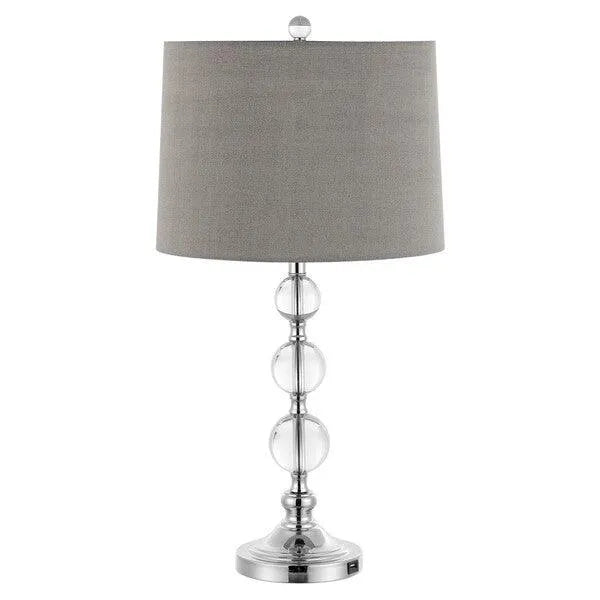 27-INCH H GREY DRUM SHADE CRYSTAL BALL LAMP/USB (SET OF 2) - The Mayfair Hall