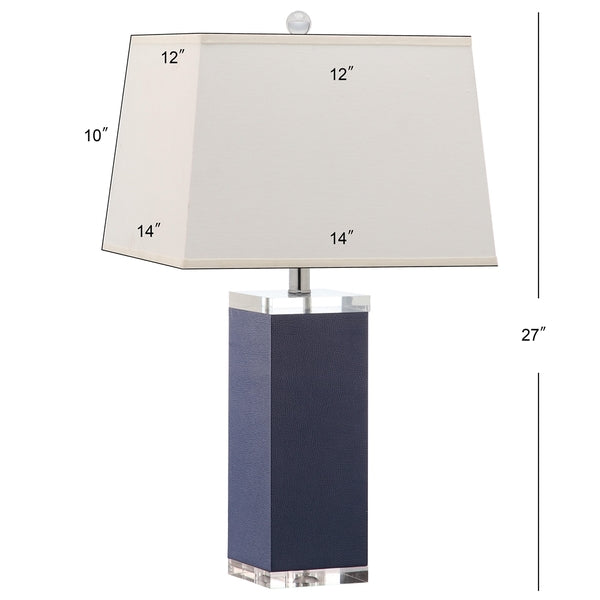 Deco Navy Leather Table Lamp (Set of 2) - The Mayfair Hall