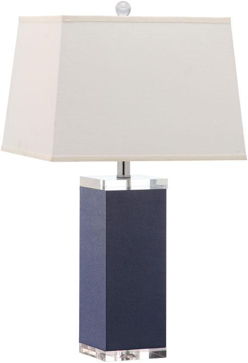 27-INCH H NAVY LEATHER LAMP/USB (SET OF 2) - The Mayfair Hall