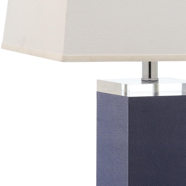 27-INCH H NAVY LEATHER LAMP/USB (SET OF 2) - The Mayfair Hall