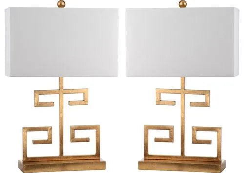 Greek Key Gold Table Lamp (Set of 2) - The Mayfair Hall