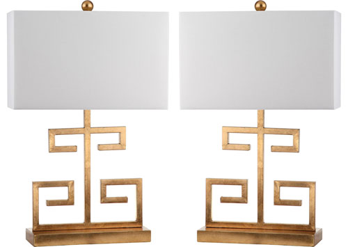 Greek Key Gold Table Lamp (Set of 2) - The Mayfair Hall