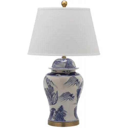 29.5 INCH H WHITE-BLUE GINGER JAR LAMP (SET OF 2) - The Mayfair Hall