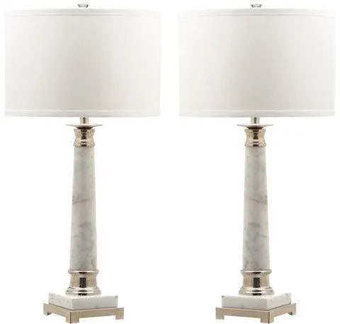 31-INCH H WHITE MARBLE TABLE LAMP (SET OF 2) - The Mayfair Hall