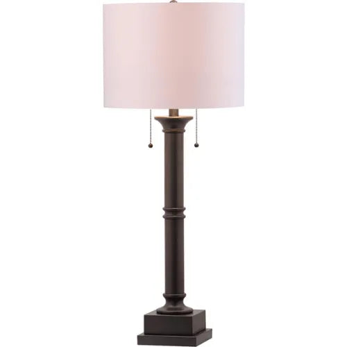 Estilo Slate Grey Column Table Lamp (Set of 2) - The Mayfair Hall