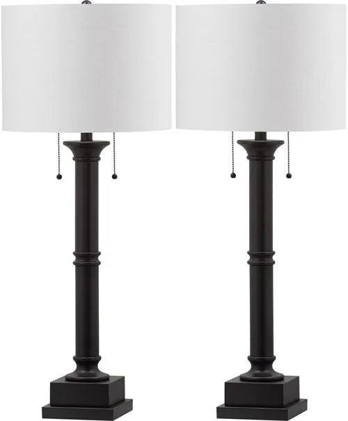 Estilo Slate Grey Column Table Lamp (Set of 2) - The Mayfair Hall